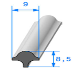 Clé pour Prof Compact Glace 
 [8,5 x 9 mm] 
 Vendu au Mètre