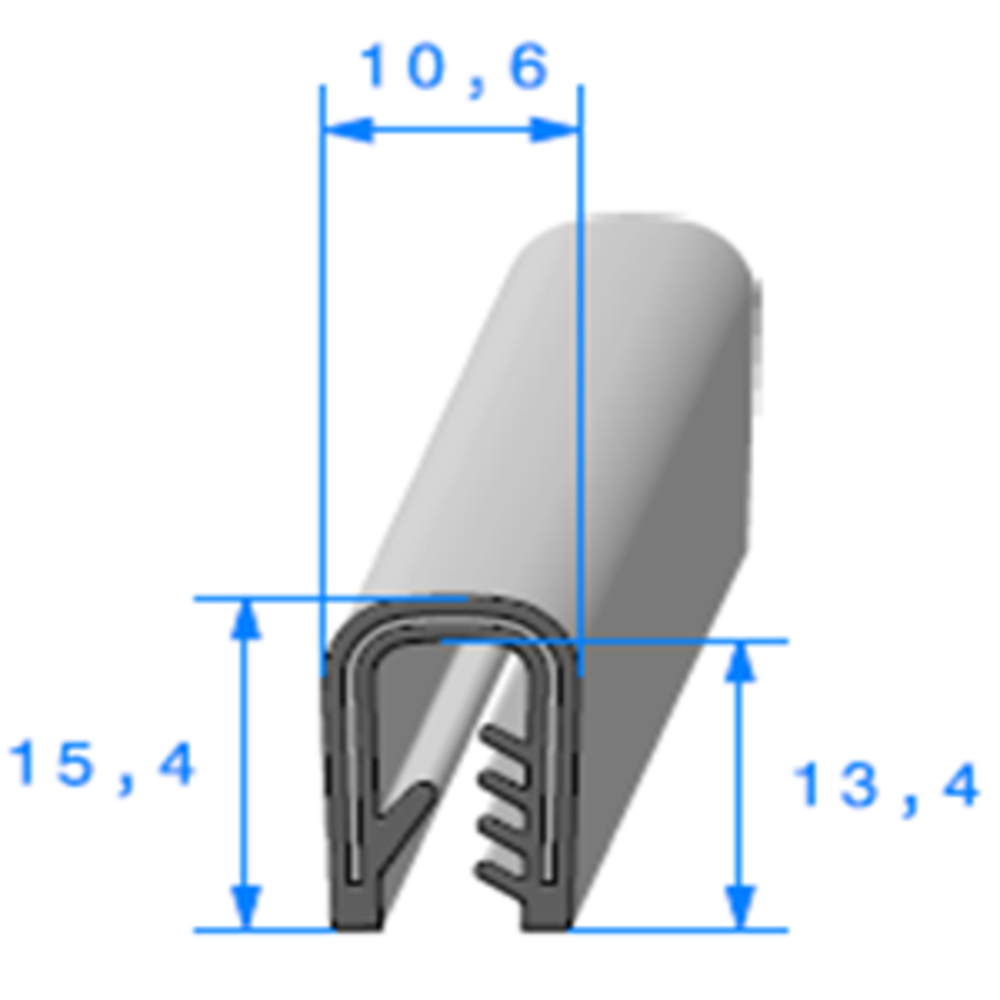 Pince PVC Armé 
 [Accroche 2,5 à 4,5 mm] 
 Vendu au Mètre