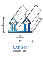 CAD2017N Profil EPDM 
 65 Shore 
 Noir