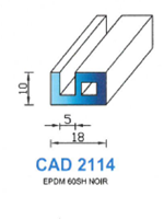 CAD2114N Profil EPDM 
 60 Shore 
 Noir