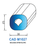 CADM1027B Profil Mousse EPDM 
 Blanc