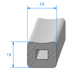 Carr Cellulaire <br /> [19 x 25 mm] <br /> Vendu au Mtre<br />