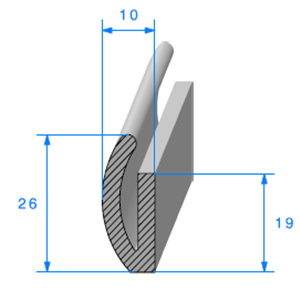 U Cellulaire <br /> [26 x 10 mm] <br /> Vendu au Mtre<br />