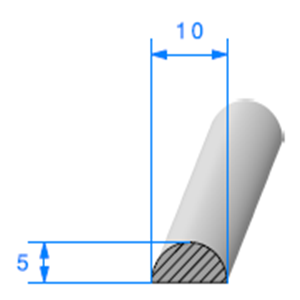 1/2 Rond Cellulaire <br /> [10 mm] <br /> Vendu au Mtre<br />