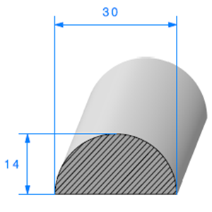 1/2 Rond Cellulaire <br /> [30 mm] <br /> Vendu au Mtre<br />