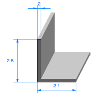 Compact en L 
 [28 x 21 mm] 
 Vendu au Mtre