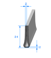 Compact en U <br /> [23 x 5 mm] <br /> [Accroche 3 mm] <br /> Vendu au Mtre<br />