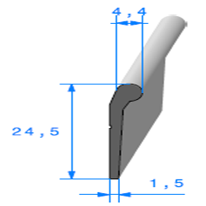 Note de Musique <br /> [24,5 x 4,4 mm] <br /> Vendu au Mtre<br />