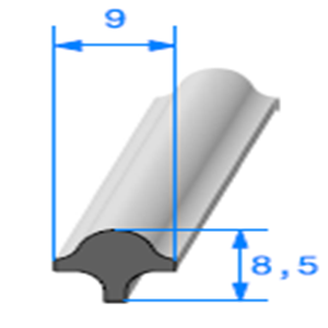 Cl pour Prof Compact Glace 
 [8,5 x 9 mm] 
 Vendu au Mtre