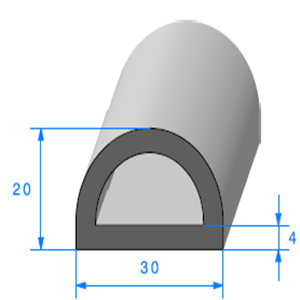 Compact Bourrelet <br /> [20 x 30 mm] <br /> Vendu au Mtre<br />