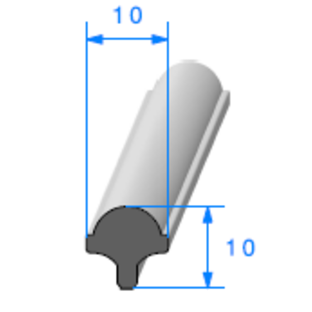 Cl pour Prof Compact Glace 
 [10 x 10 mm] 
 Vendu au Mtre