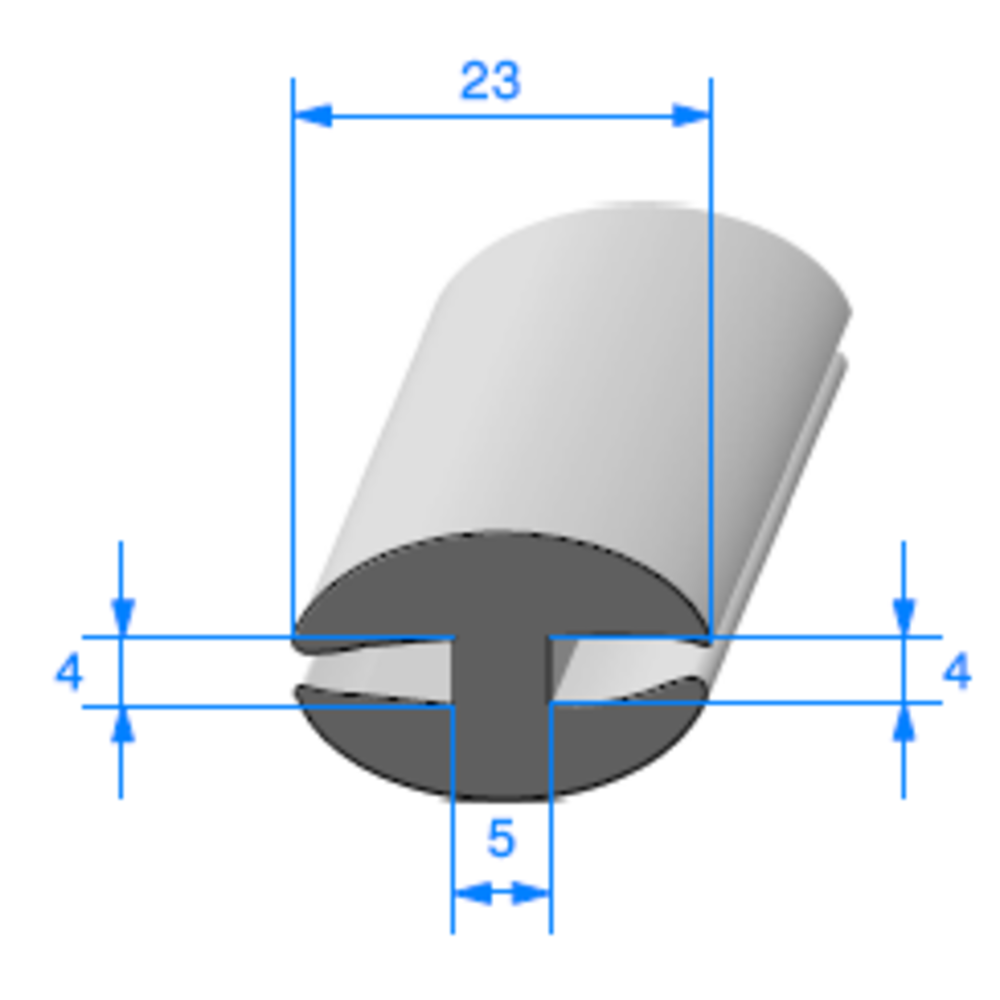 Joint de Fentre en H 
 [14 x 23 mm] 
 Vendu au Mtre