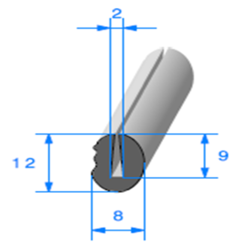 Compact en U [8 x 4 mm] [Accroche 1 mm] Vendu au Mètre