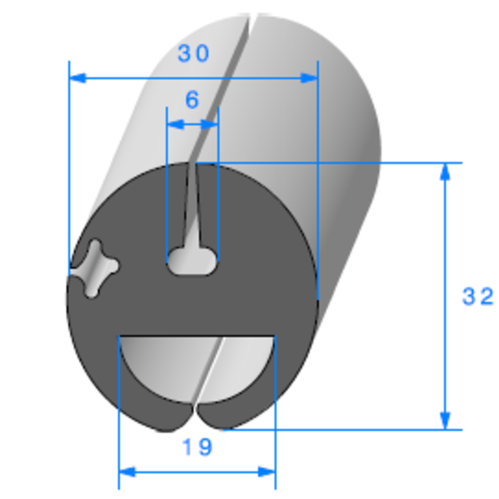 Joint de Fentre en H  [32 x 30 mm]  Vendu en longueur de 4,05ml