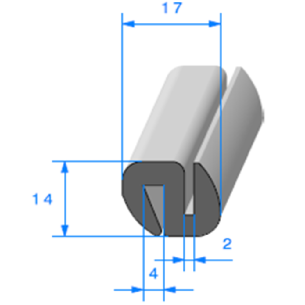 Joint de Fentre en S 
 [14 x 17 mm] 
 Vendu au Mtre