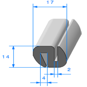 Joint de Fentre en S <br /> [14 x 17 mm] <br /> Vendu au Mtre<br />