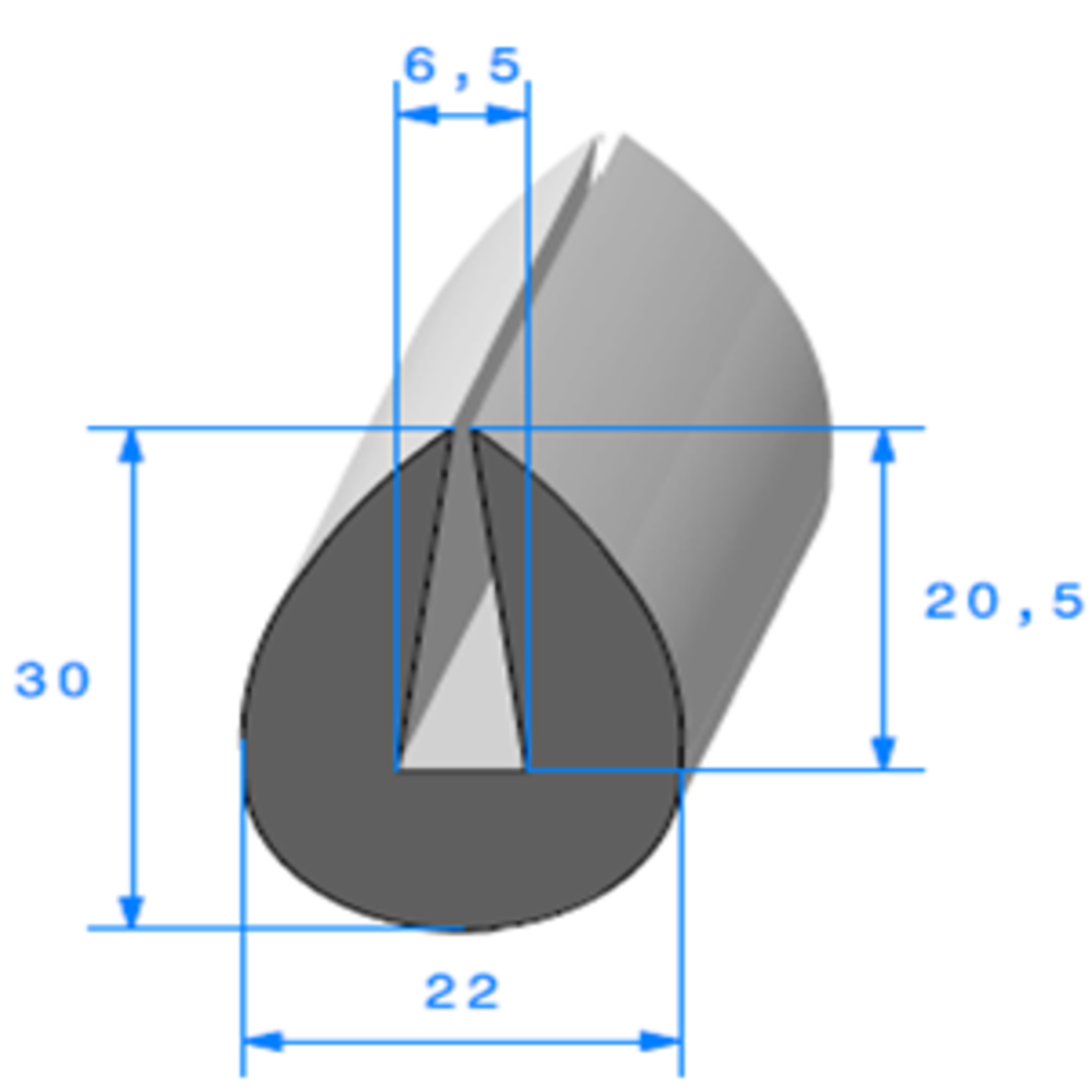 Compact en U 
 [30 x 22 mm] 
 [Accroche 6,5 mm] 
 Vendu au Mtre