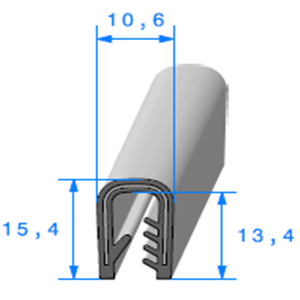 Profil 811 - Joint pince EPDM armé + bulbe cellulaire