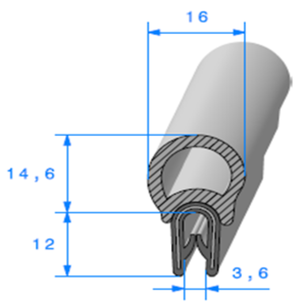 Pince Arm + Bulbe 
 [Accroche 1,5  2,5 mm] 
 Vendu au Mtre