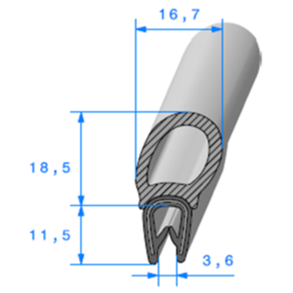 Pince Arm + Bulbe 
 [Accroche 1,5  2,5 mm] 
 Vendu au Mtre