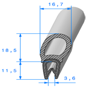 Pince Arm + Bulbe 
 [Accroche 1,5  2,5 mm] 
 Vendu au Mtre