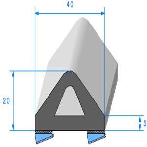 Butoir ADH  [20 x 40 mm]  Vendu au Mtre