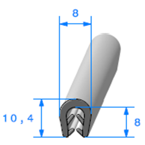 Pince EPDM Bi-Dureté 
 [Accroche 1,5 à 2,5 mm] 
 Vendu au Mètre