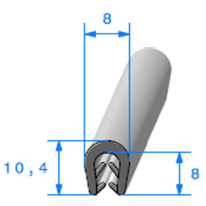 Pince EPDM Bi-Duret <br /> [Accroche 1,5  2,5 mm] <br /> Vendu au Mtre<br />