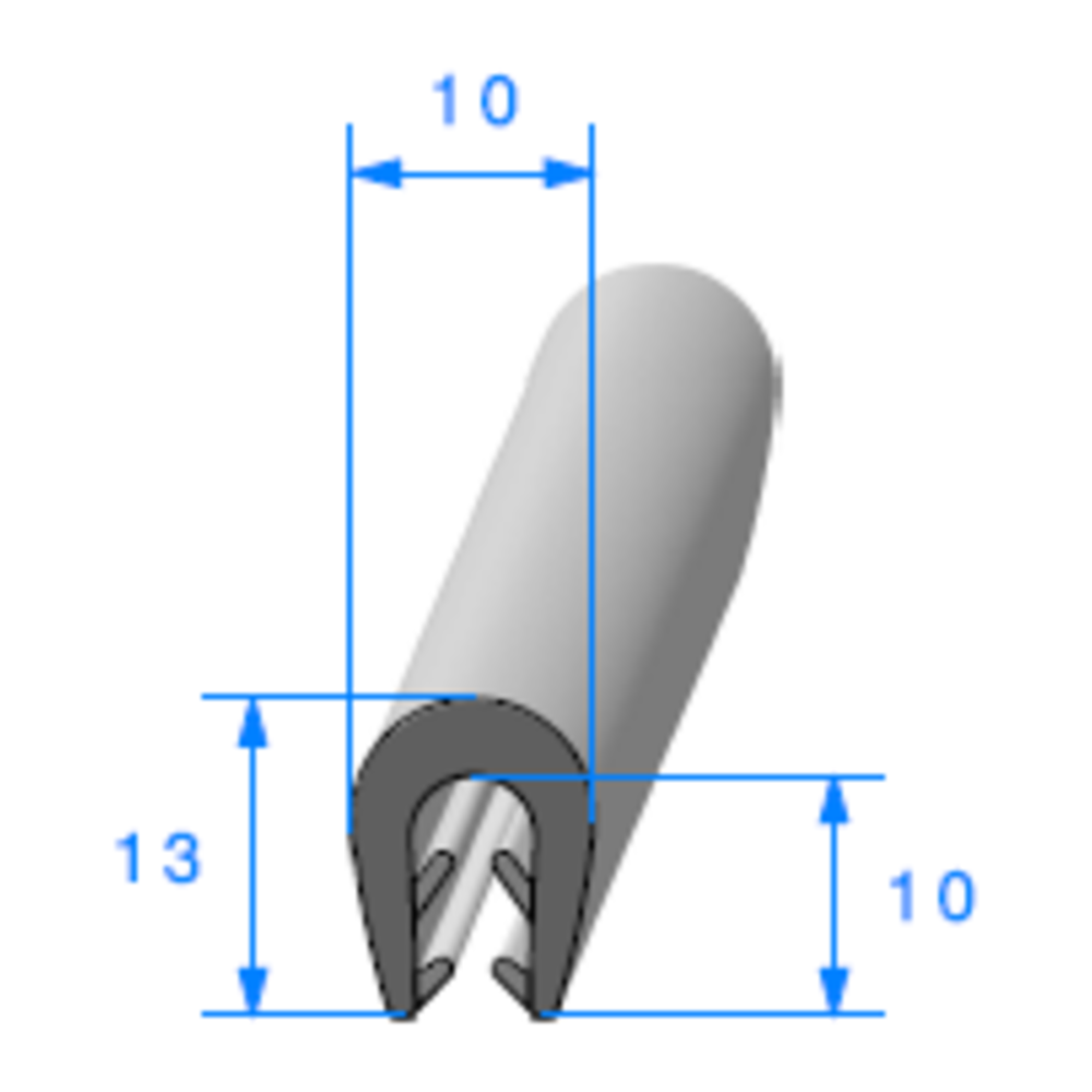 Pince EPDM Bi-Duret 
 [Accroche 2,5  3,5 mm] 
 Vendu au Mtre