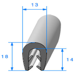 Pince EPDM Bi-Duret <br /> [Accroche 3  5 mm] <br /> Vendu au Mtre<br />