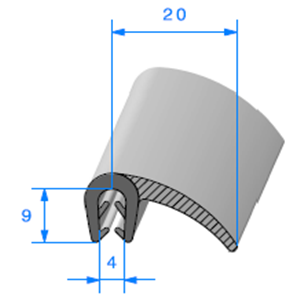 Pince EPDM Arm + Lvre EPDM 
 [Accroche 1,5  2,5 mm] 
 Vendu au Mtre