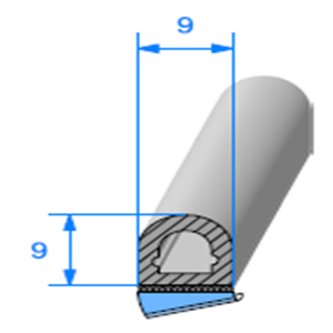 1/2 Rond Cellulaire ADH 
 [9 x 9 mm] 
 Vendu au Mtre