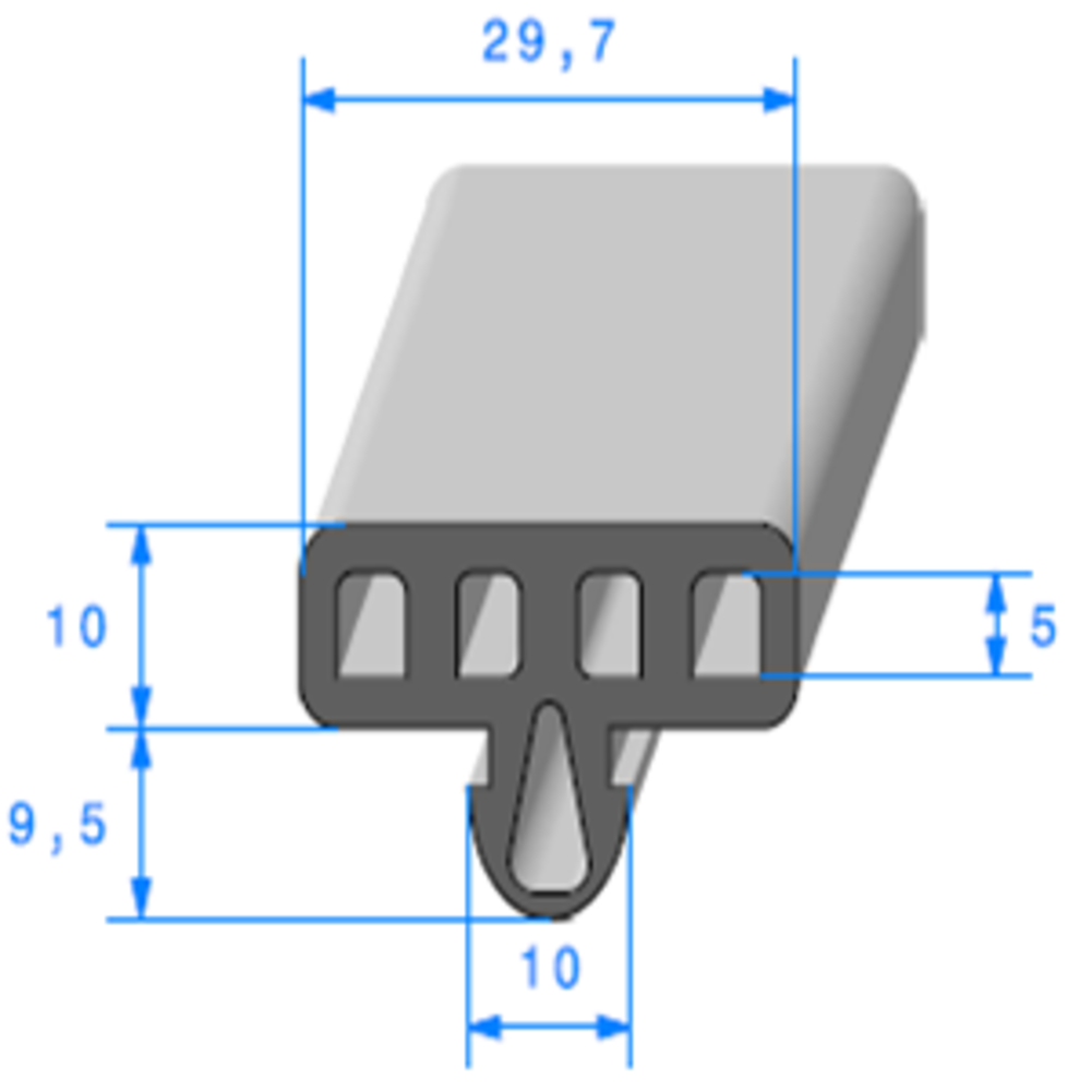 Protection Glace Alvole 
 [19,5 x 29,7 mm] 
 Vendu au Mtre