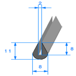 Compact en U <br /> [11 x 8 mm] <br /> [Accroche 2 mm] <br /> Vendu au Mtre<br />