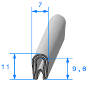 Pince PVC Arm <br /> [Accroche 1  2,5 mm] <br /> Vendu au Mtre<br />