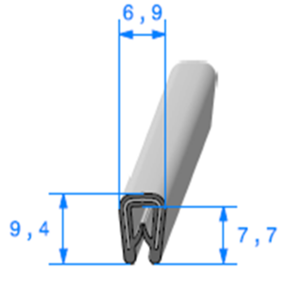 Pince PVC Arm 
 [Accroche 0,8  2 mm] 
 Vendu au Mtre