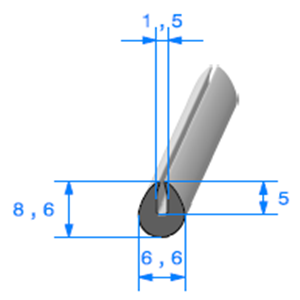 Compact en U 
 [8,6 x 6,6 mm] 
 [Accroche 1,5 mm] 
 Vendu au Mtre