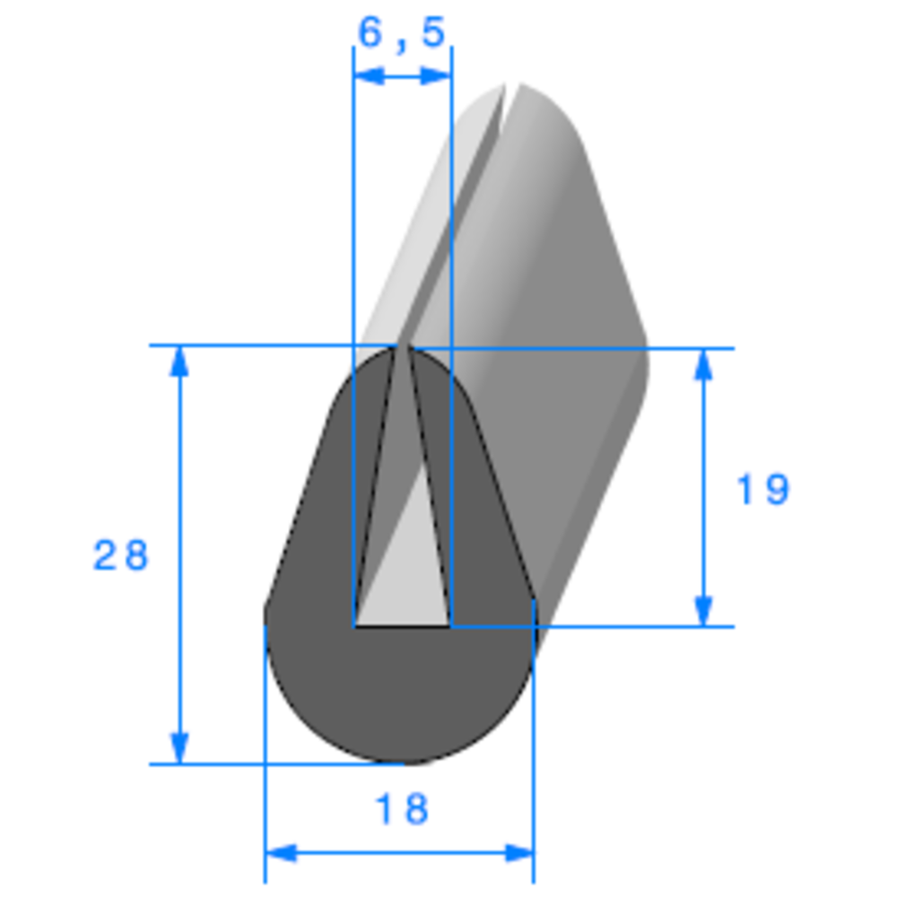 Compact en U 
 [28 x 18 mm] 
 [Accroche 6,5 mm] 
 Vendu au Mtre