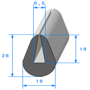 Compact en U 
 [28 x 18 mm] 
 [Accroche 6,5 mm] 
 Vendu au Mtre