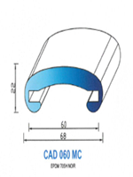 CAD060MC Profil EPDM <br /> 70 Shore <br /> NOIR <br /> Main Courante 60<br />