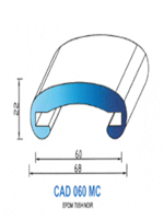 CAD060MC Profil EPDM 
 70 Shore 
 NOIR 
 Main Courante 60