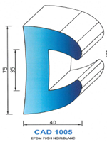 CAD1005B Profil EPDM <br /> 70 Shore <br /> Blanc<br />