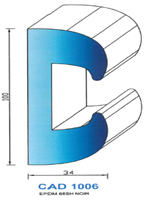 CAD1006N Profil EPDM <br /> 65 Shore <br /> Noir<br />