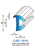 CAD1010B Profil EPDM <br /> 70 Shore <br /> Blanc<br />