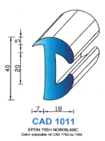 CAD1011B Profil EPDM <br /> 70 Shore <br /> Blanc<br />