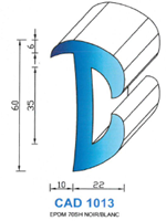 CAD1013B Profil EPDM <br /> 70 Shore <br /> Blanc<br />