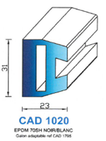 CAD1020N Profil EPDM <br /> 70 Shore <br /> Noir<br />