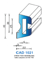 CAD1021B Profil EPDM <br /> 70 Shore <br /> Blanc<br />