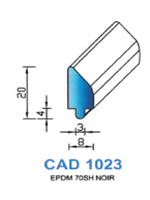 CAD1023N Profil EPDM <br /> 70 Shore <br /> Noir<br />