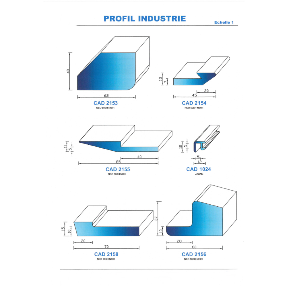 CAD1024C Profil EPDM 
 70 Shore 
 Jaune